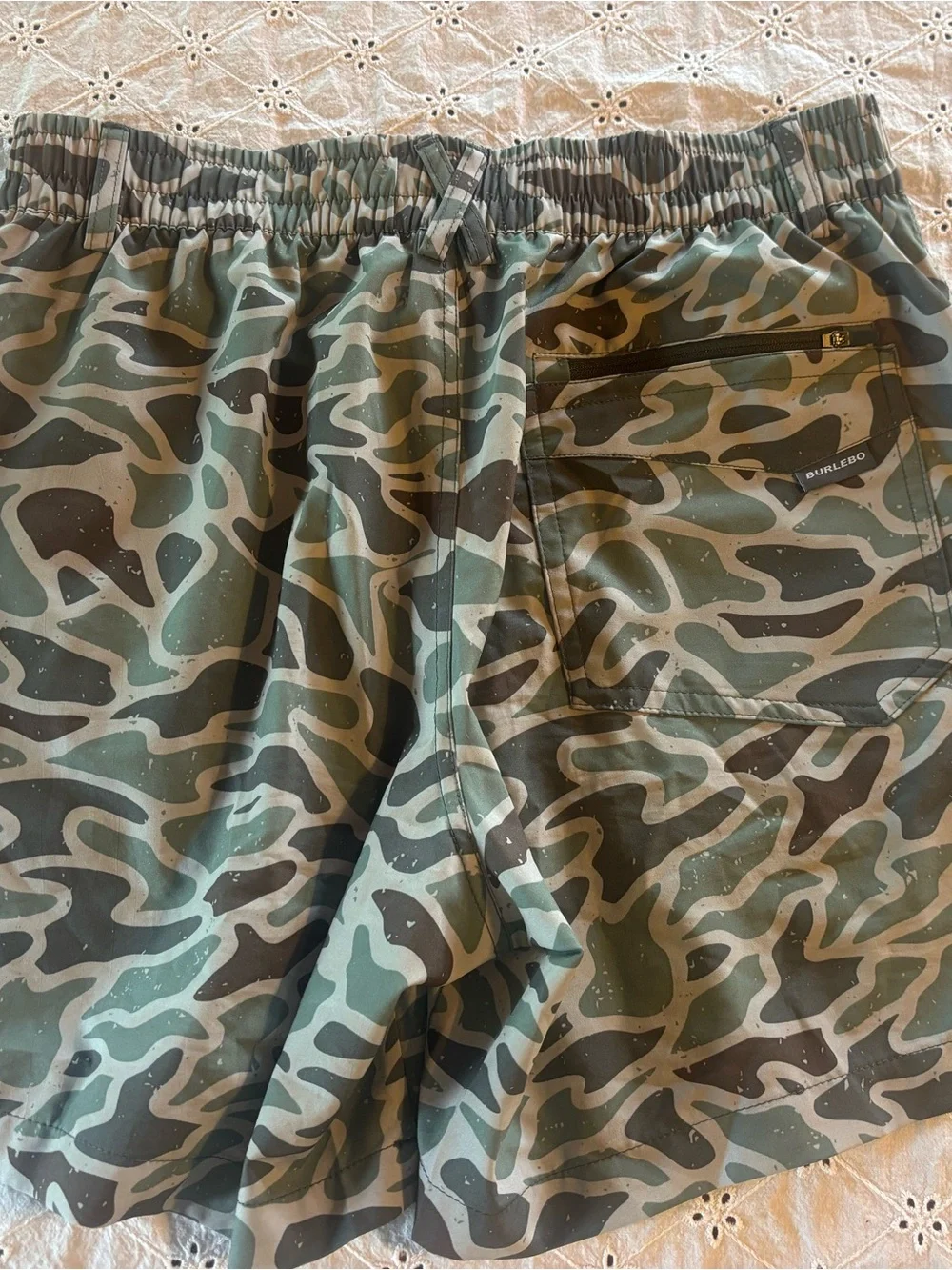 Men's Camo Burlebo Shorts - Green Multicolor, size S